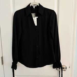 NWT Express Black The Portofino Slim Fit Blouse Shirt - XS